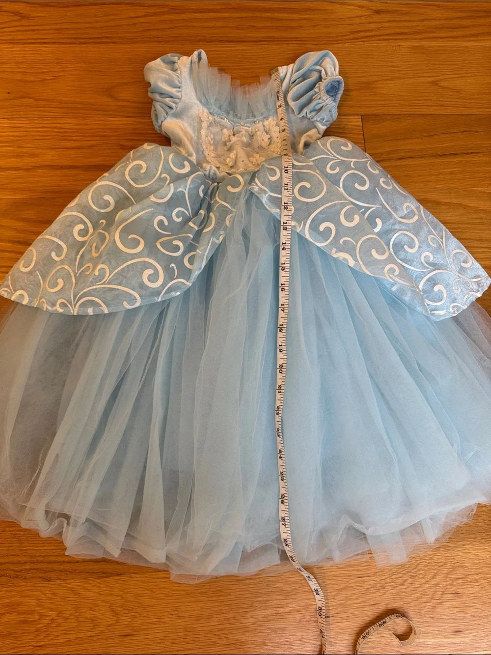 Light Blue Girls' Princess Tulle Costume Dress, 3-5y